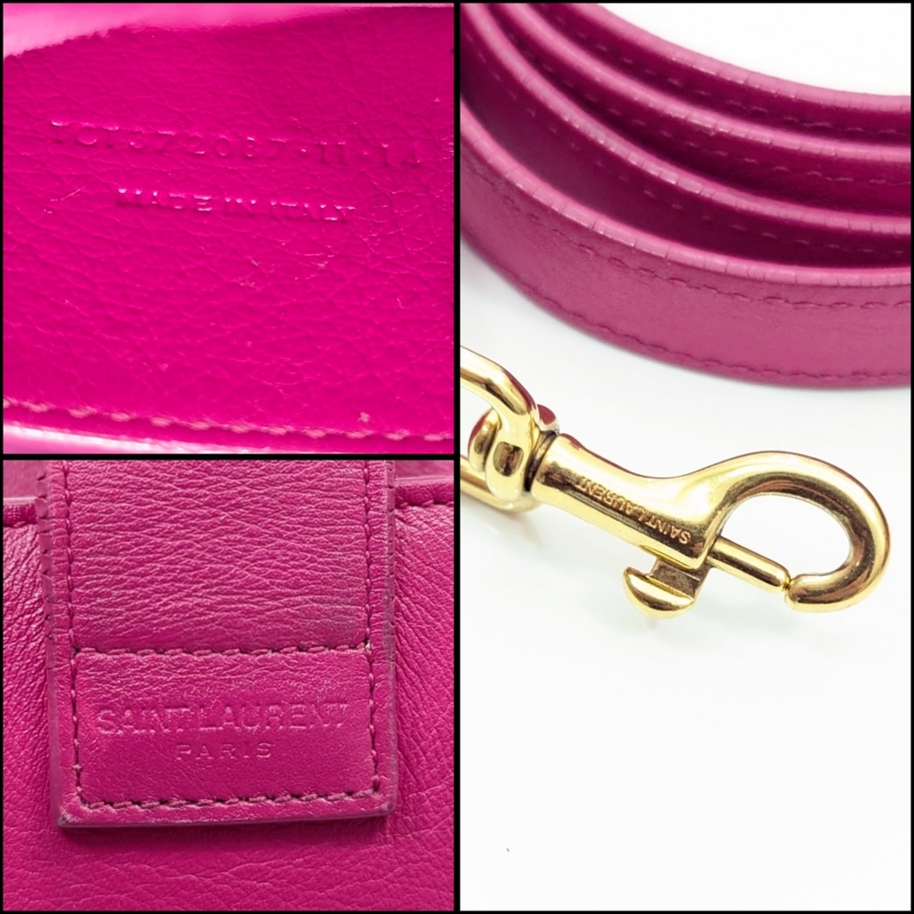 ✨️💎Authentic YSL Yves Saint Laurent Baby cabas Hot Pink Crossbody Bag - Picture 5 of 16